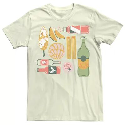 Licensed Character Men's Gonzales Los Escencials Food Amd Drink Grid Tee, Size: Large, Natural