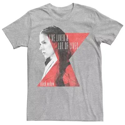 Licensed Character Men's Marvel Black Widow I've Lived A Lot Of Lives Tee, Size: Medium, Med Grey