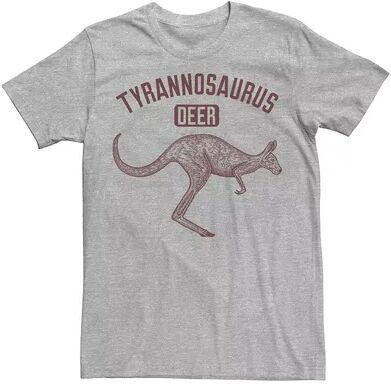 Licensed Character Men's Tyrannosaurus Deer Kangaroo Funny Tee, Size: XXL, Med Grey