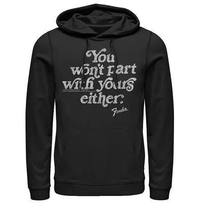 Licensed Character Men's Fender Guitar Vintage Quote Hoodie, Size: Small, Black