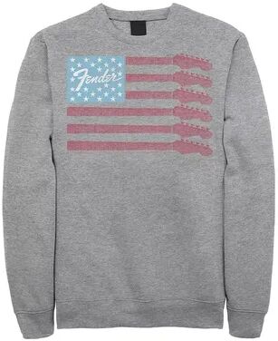 Licensed Character Men's Fender Guitar Flag Americana Rock Sweatshirt, Size: XL, Med Grey