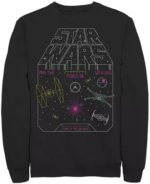 Licensed Character Men's Star Wars Retro Video Game Logo Sweatshirt, Size: Large, Black