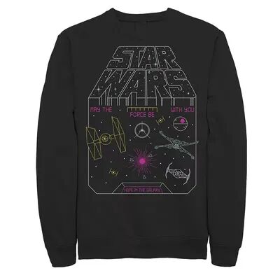 Licensed Character Men's Star Wars Retro Video Game Logo Sweatshirt, Size: XL, Black