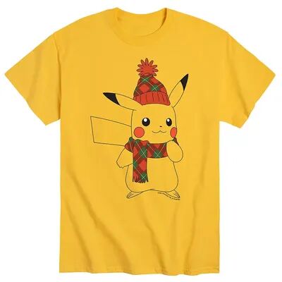 Licensed Character Men's Pokemon Pikachu Bundle up Tee, Size: Medium, Yellow