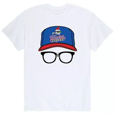 Licensed Character Men's Major League Cap & Glasses Baseball Tee, Size: XL, White