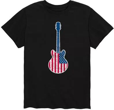 Licensed Character Men's Guitar Flag Fill USA Tee, Size: Large, Black