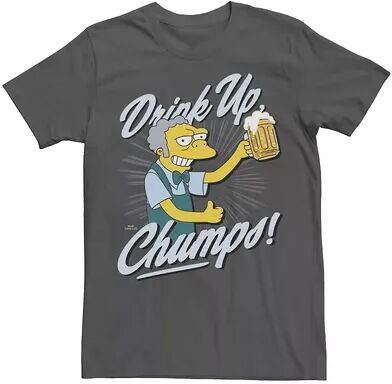 Licensed Character Men's The Simpsons Mo Drink Up Chumps! Tee, Size: Large, Grey