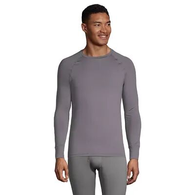 Lands' End Men's Lands' End Stretch Thermaskin Long Underwear Crewneck Base Layer Top, Size: XXL, Grey