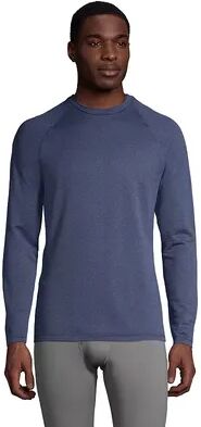 Lands' End Men's Lands' End Stretch Thermaskin Long Underwear Crewneck Base Layer Top, Size: XXL, Blue