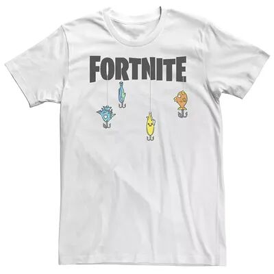 Licensed Character Big & Tall Fortnite Fishing Lures Logo Tee, Men's, Size: 3XL Tall, White