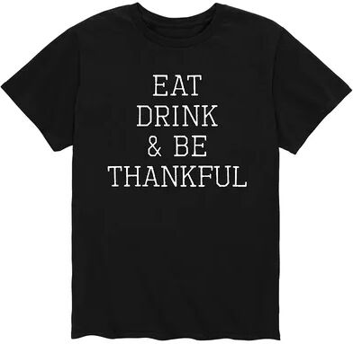 Licensed Character Men's Eat Drink Be Thankful Tee, Size: Large, Black