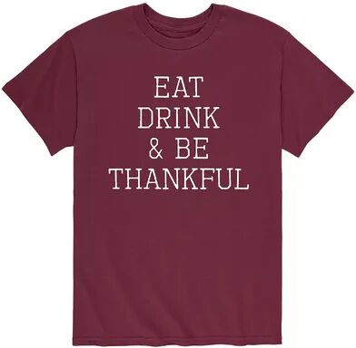 Licensed Character Men's Eat Drink Be Thankful Tee, Size: Large, Red