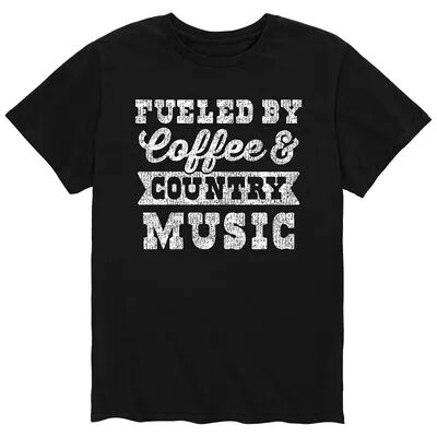 Licensed Character Men's Fueled By Coffee Country Music Tee, Size: XL, Black