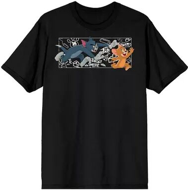 Licensed Character Men's Tom & Jerry Chalk Art Tee, Size: Small, Black