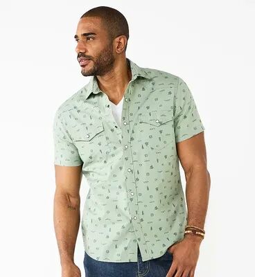 Sonoma Goods For Life Men's Sonoma Goods For Life Short Sleeve Perfect Length Button-Down Shirt, Size: XL, Med Green