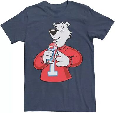 Licensed Character Men's Icee Polar Bear Sipping A Cold Drink Portrait Tee, Size: Large, Med Blue