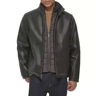 Dockers Men's Dockers Faux Leather Jacket with Quilted Bib, Size: Medium, Brown