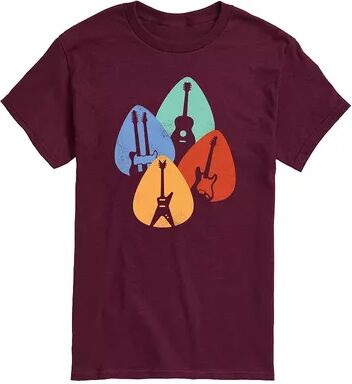 Licensed Character Men's Guitar Shapes In Picks Tee, Size: Small, Med Red