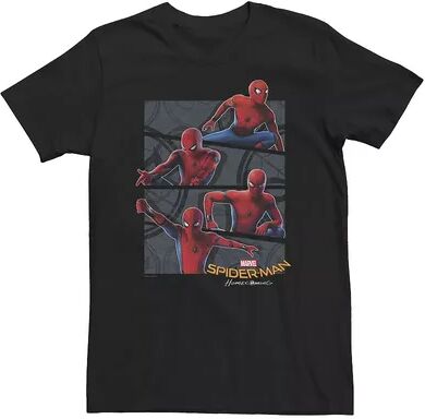 Marvel Big & Tall Marvel Spider-Man Homecoming Quad Pose Panel Stack Tee, Men's, Size: 4XL Tall, Black