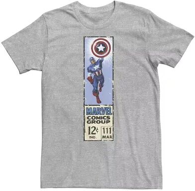 Marvel Big & Tall Marvel Captain America Comics Group Vintage Ticket Label Tee, Men's, Size: 3XL Tall, Med Grey