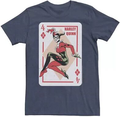 DC Comics Big & Tall DC Comics Batman Harley Quinn Playing Card Tee, Men's, Size: Large Tall, Med Blue