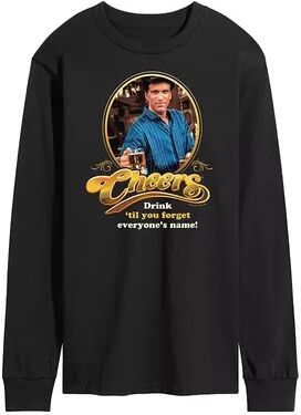 Licensed Character Men's Cheers Drink Till You Forget Long Sleeve Tee, Size: Large, Black