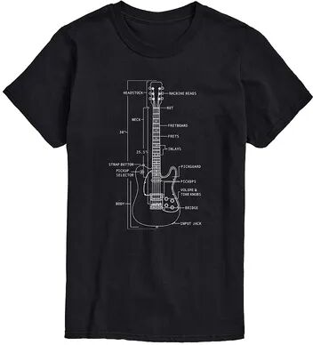 Licensed Character Men's Guitar Diagram Tee, Size: XS, Black