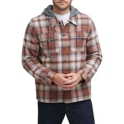 Levi's Men's Levi's Sherpa-Lined Hoodie Shirt Jacket, Size: Medium, Med Brown