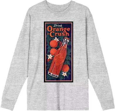 Licensed Character Men's Drink Orange Crush Long Sleeve Tee, Size: Large, Grey