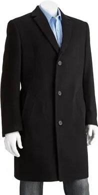 Jean-Paul Germain Men's Jean-Paul Germain Classic-Fit Jeffery 38-in. Wool-Blend Top Coat, Size: 42 Short, Black