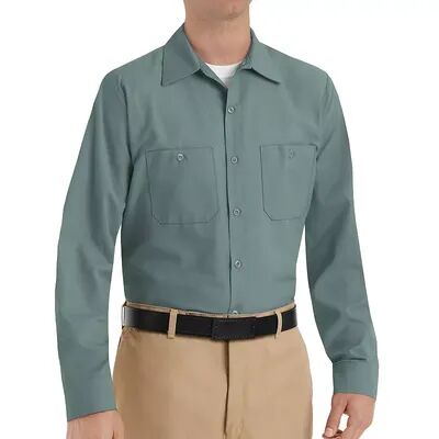 Red Kap Men's Red Kap Classic-Fit Industrial Button-Down Work Shirt, Size: Medium, Green