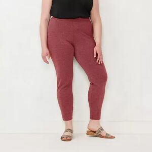 LC Lauren Conrad Plus Size LC Lauren Conrad Mid-Rise Leggings, Women's, Size: 3XL, Dark Red