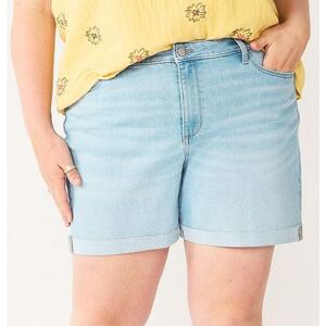 Sonoma Goods For Life Plus Size Sonoma Goods For Life Premium High-Waist Denim Shorts, Women's, Size: 18 W, Blue