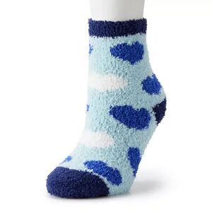 Unbranded Cozy Heart Crew Socks, Women's, Size: 9-11, Light Blue