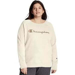 Champion Plus Size Champion Powerblend Graphic Fleece Sweatshirt, Women's, Size: 3XL, Lt Beige