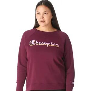 Champion Plus Size Champion Powerblend Fleece Graphic Crewneck Sweatshirt, Women's, Size: 3XL, Drk Purple