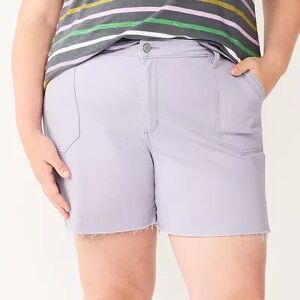 Sonoma Goods For Life Plus Size Sonoma Goods For Life Premium High-Waist Denim Shorts, Women's, Size: 24 W, Lt Purple