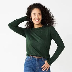 Sonoma Goods For Life Women's Sonoma Goods For Life Everyday Crewneck Long Sleeve Tee, Size: Small, Dark Green