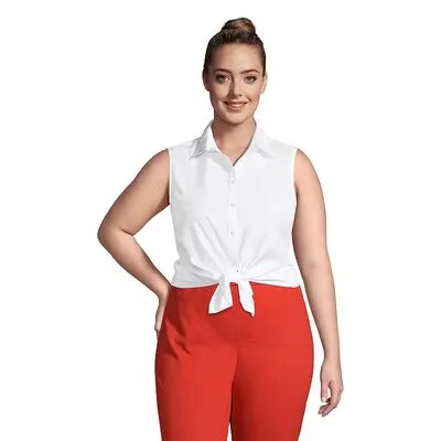 Lands' End Plus Size Lands' End No-Iron Supima Cotton Sleeveless Shirt, Women's, Size: 24 W, White