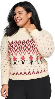 Sonoma Goods For Life Plus Size Sonoma Goods For Life x Lauren Lane Fairisle Sweater & Socks Set, Women's, Size: 3XL, White