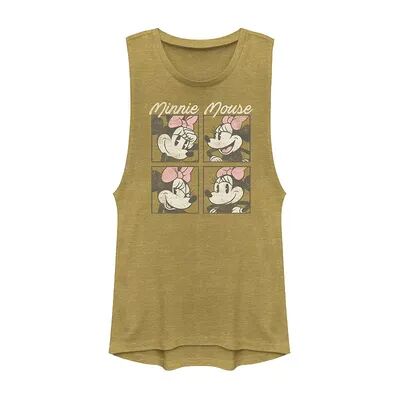 Disney s Mickey And Friends Minnie Mouse Vintage Box Up Juniors' Muscle Graphic Tank Top, Women's, Size: Large, Gold