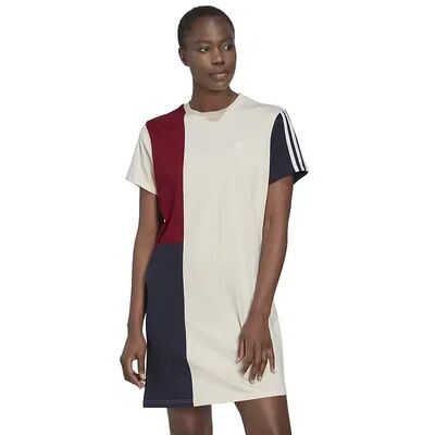 adidas Women's adidas Essentials Colorblock Boyfriend T-Shirt Dress, Size: Small, Natural