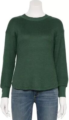 Sonoma Goods For Life Petite Sonoma Goods For Life Mockneck Waffle Top, Women's, Size: Medium Petite, Dark Green