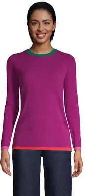 Lands' End Petite Lands' End Crewneck Cashmere Sweater, Women's, Size: Small Petite, Med Pink