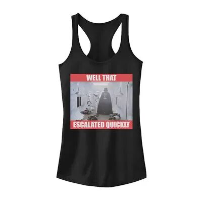 Licensed Character Juniors' Star Wars Darth Vader Well That Escalated Quickly Tank Top, Girl's, Size: XS, Black