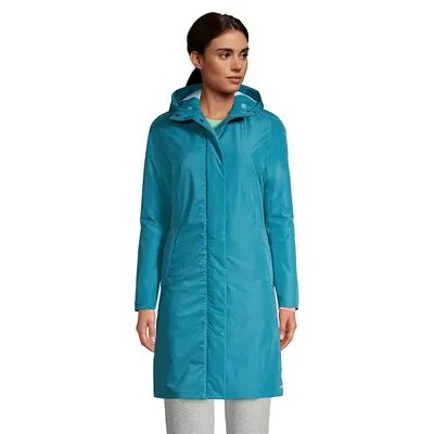 Lands' End Women's Lands' End Hooded Long Insulated Raincoat, Size: XS, Blue