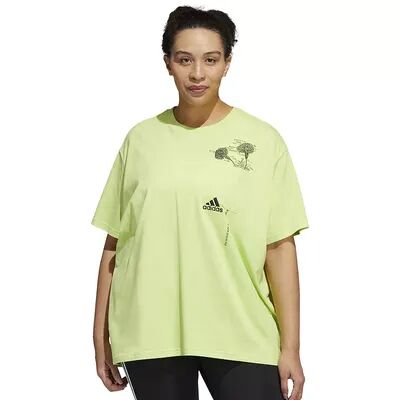 adidas Plus Size adidas Floral International Women's Day Pocket Tee, Size: 3XL, Med Green