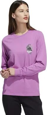 adidas Women's adidas Floral Logo Long Sleeve T-Shirt, Size: XS, Med Purple