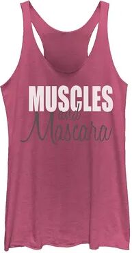 Unbranded Juniors' Muscles & Mascara Graphic Tank, Girl's, Size: Small, Pink Ovrfl