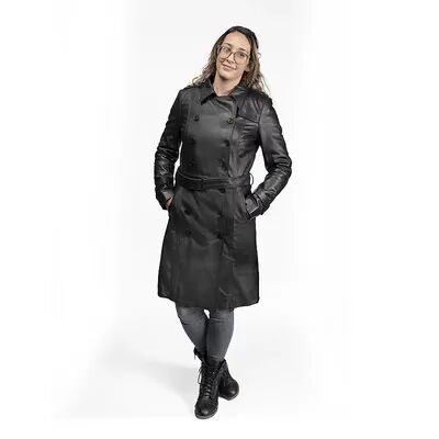 Whet Blu Women's Whet Blu Ashley Leather Trench Coat, Size: Small, Black